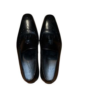 Grimentin Black Leather Men's Shoes Size 42